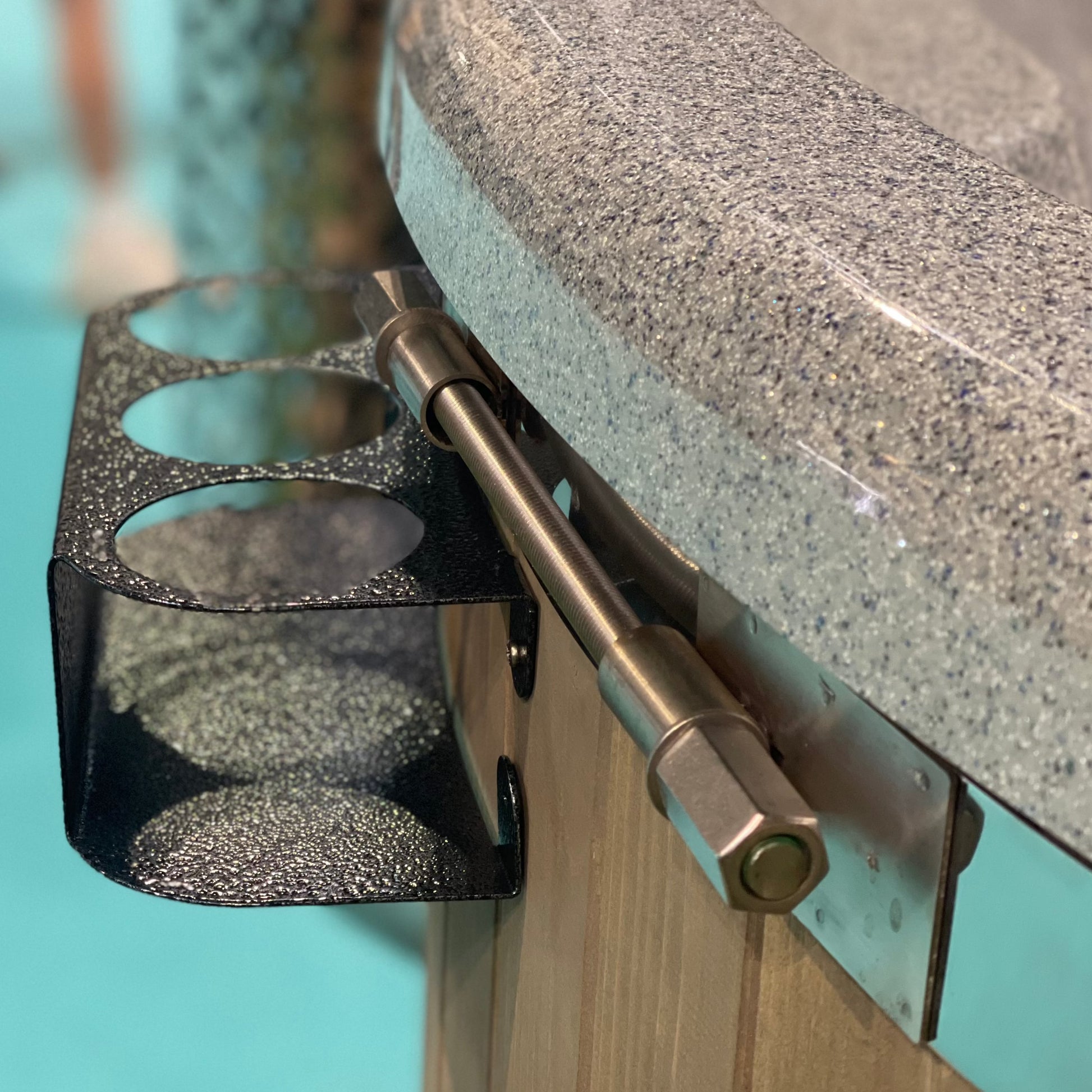 wood burning hot tub steel cup holders