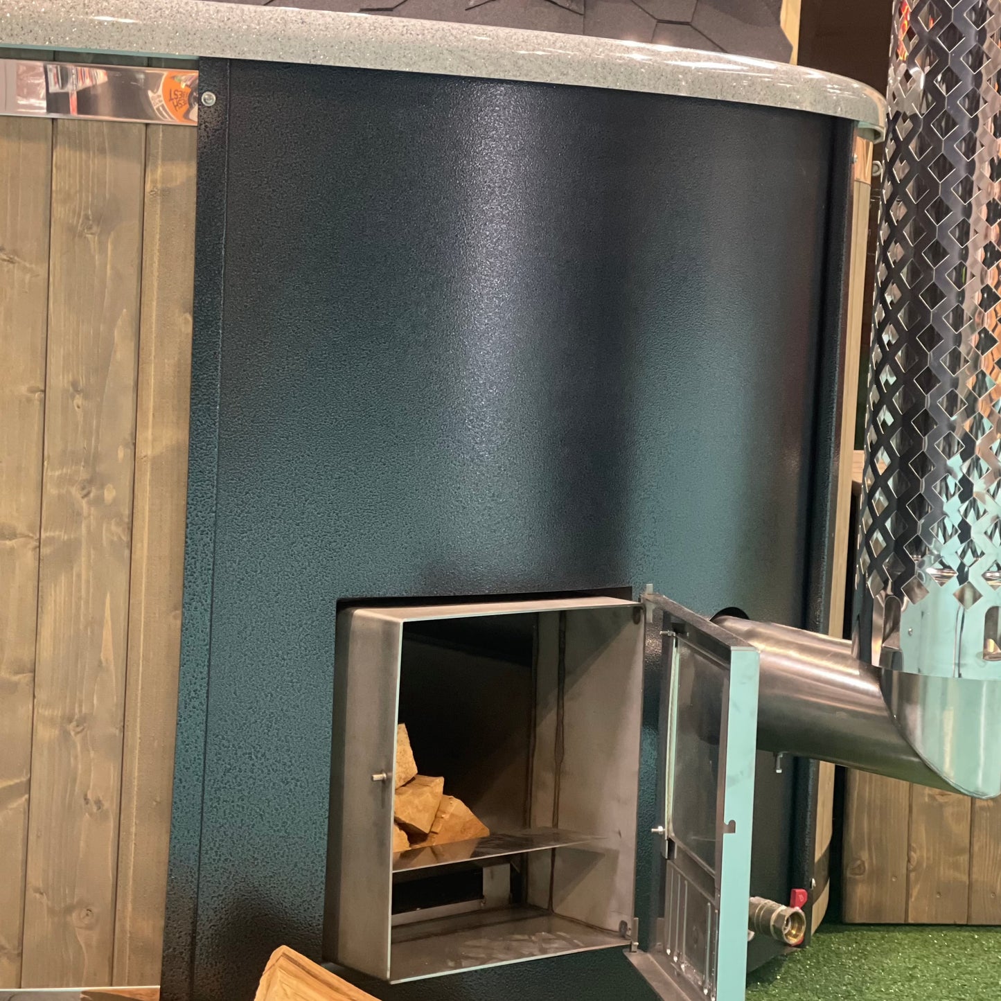 6-Person Fully loaded Wood-Fired Hot Tub with modern features
