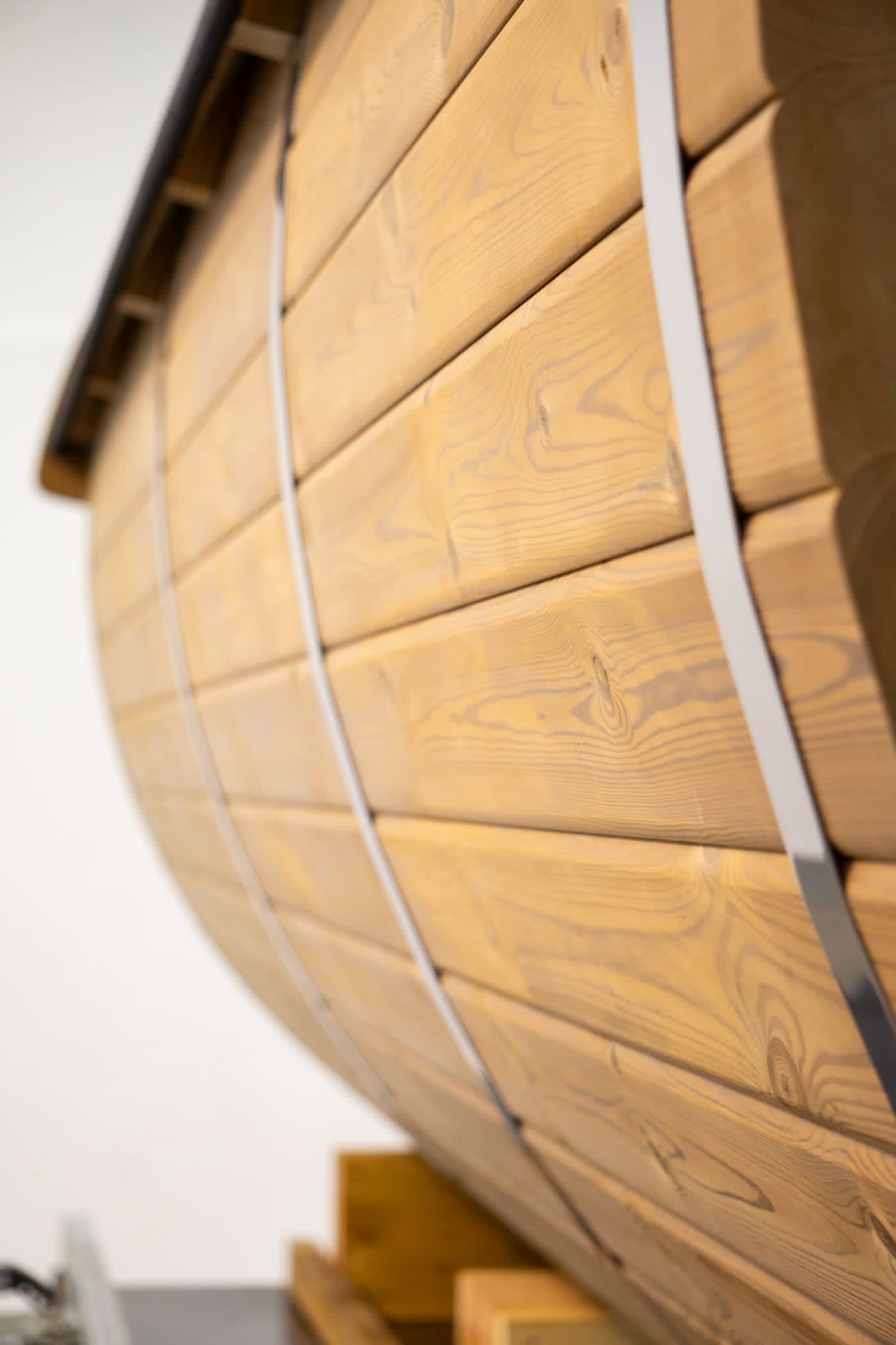 4.5m Panoramic Globe Barrel Sauna With Changing Room & Trailer