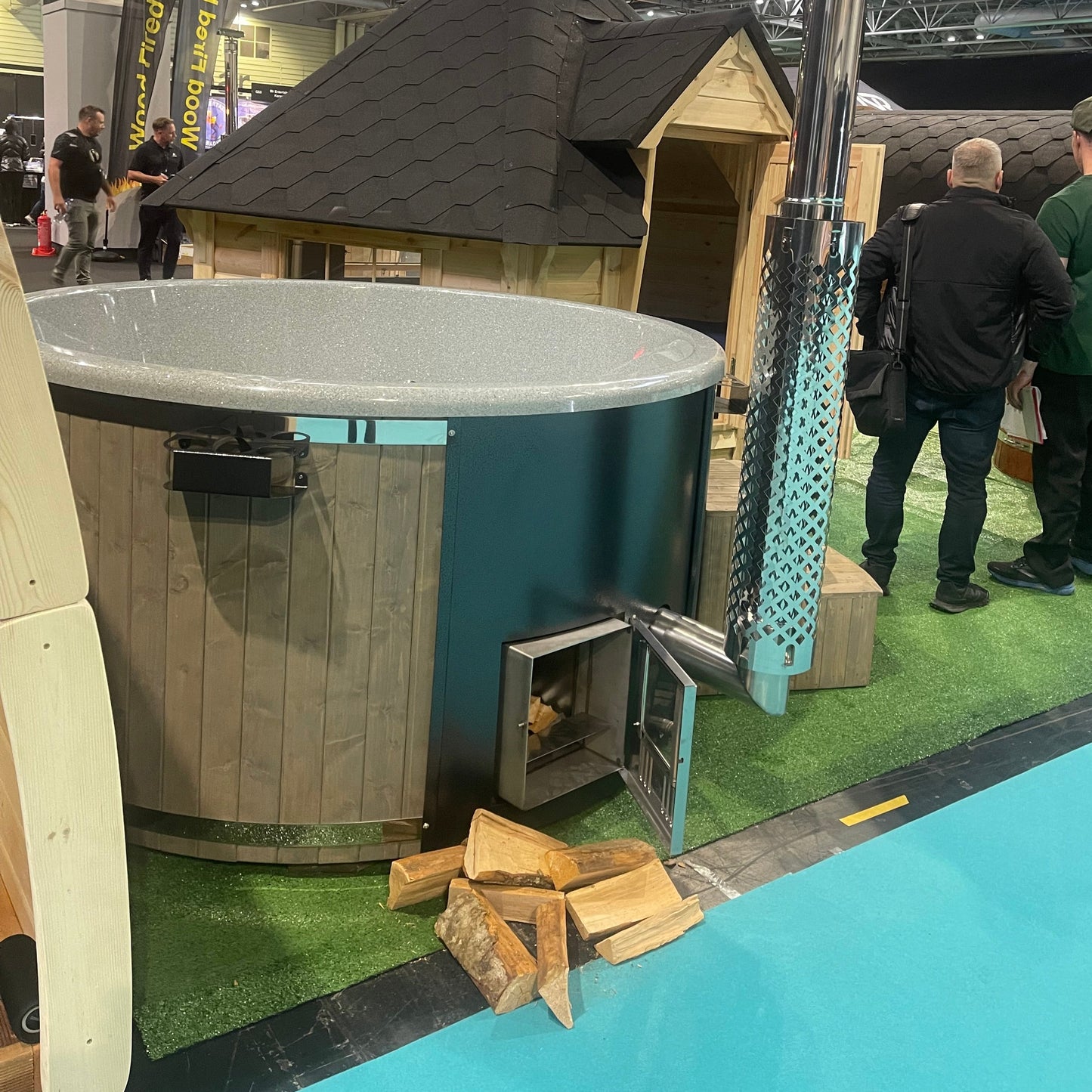 6-Person Fully loaded Wood-Fired Hot Tub with modern features