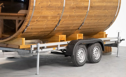 Globed Thermo wood Barrel Sauna on Trailer 4.5m