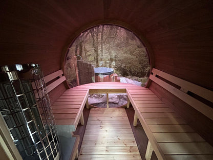 2.7m Panoramic Globe Barrel Sauna With Porch