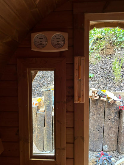 2.7m Panoramic Globe Barrel Sauna With Porch