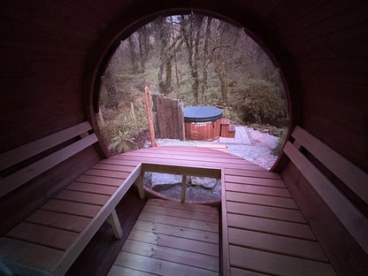 2.7m Panoramic Globe Barrel Sauna With Porch