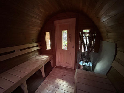2.7m Panoramic Globe Barrel Sauna With Porch
